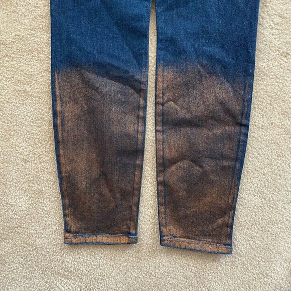 Gap 1969 26R Denim Legging Jean Metallic Dipped Hem Actual W 27 x I 28 3/4 - Picture 9 of 12